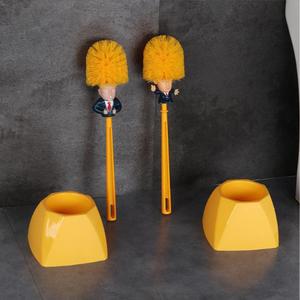 President Design Toilet Brush Set, 1 Count Cute Toilet Cleaning Brush with Holder, Durable Long Handle Toilet Cleaning Tool, Bathroom Accessories