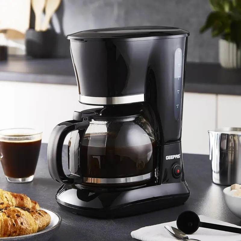Filter Coffee Maker Machine Instant Anti-Drip 12 Cups 800W 1.5L Jug Geepas 1