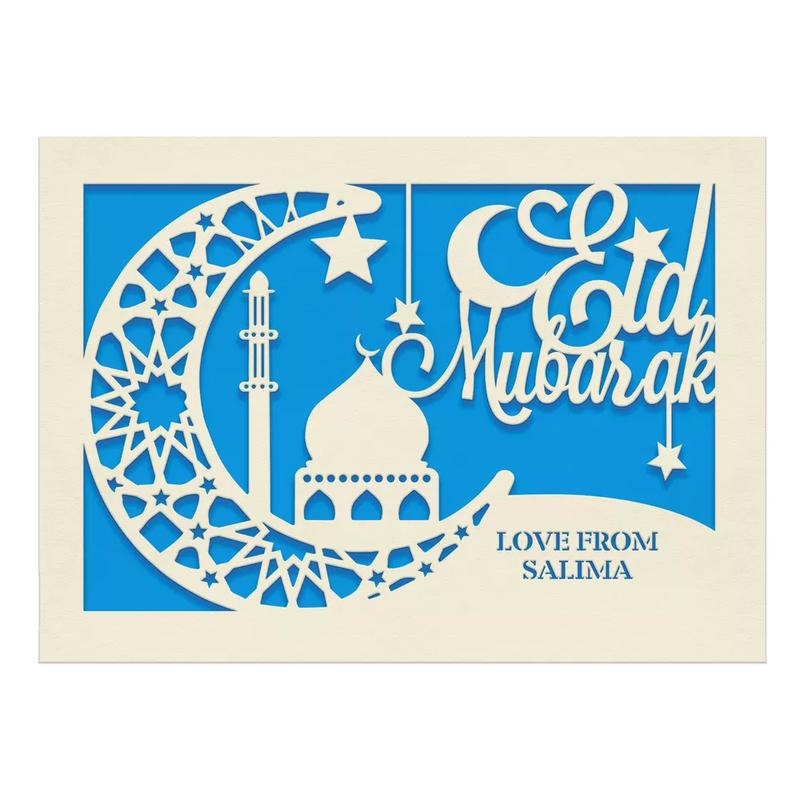 Product Introduction of Personalised Eid Mubarak Card  Elegant Paper Cut Moon Design | Ramadan 2025 Celebration 14
