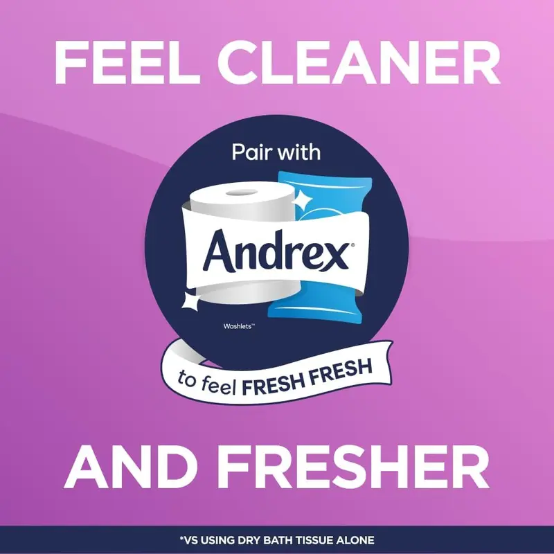 Andrex Gentle Clean Moist Toilet Tissue - Flushable Hygiene Wipes Single (12 Packs x 36 Sheets), 3