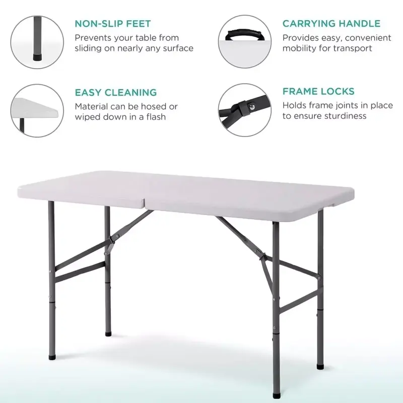 Heavy Duty Folding Trestle Table for Camping, Picnics, and BBQ Parties - 4ft, 5ft, and 6ft Sizes 7