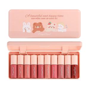 Mirror Finish Lip Gloss Set, 10pcs/set Luxurious Long Lasting Moisturizing Lip Glaze, Glossy Lip Glaze Stick, Plumping Liquid Lipstick for Girls & Women, Makeup