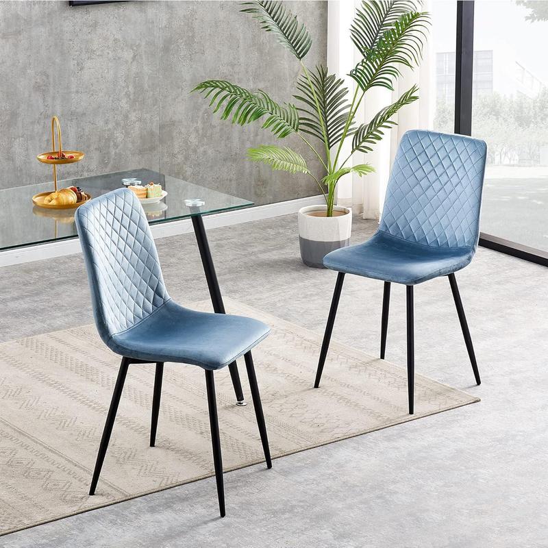 mcc direct Set of 2 Designer Velvet Fabric Dining Chairs Metal Legs Lexi Chairs 2