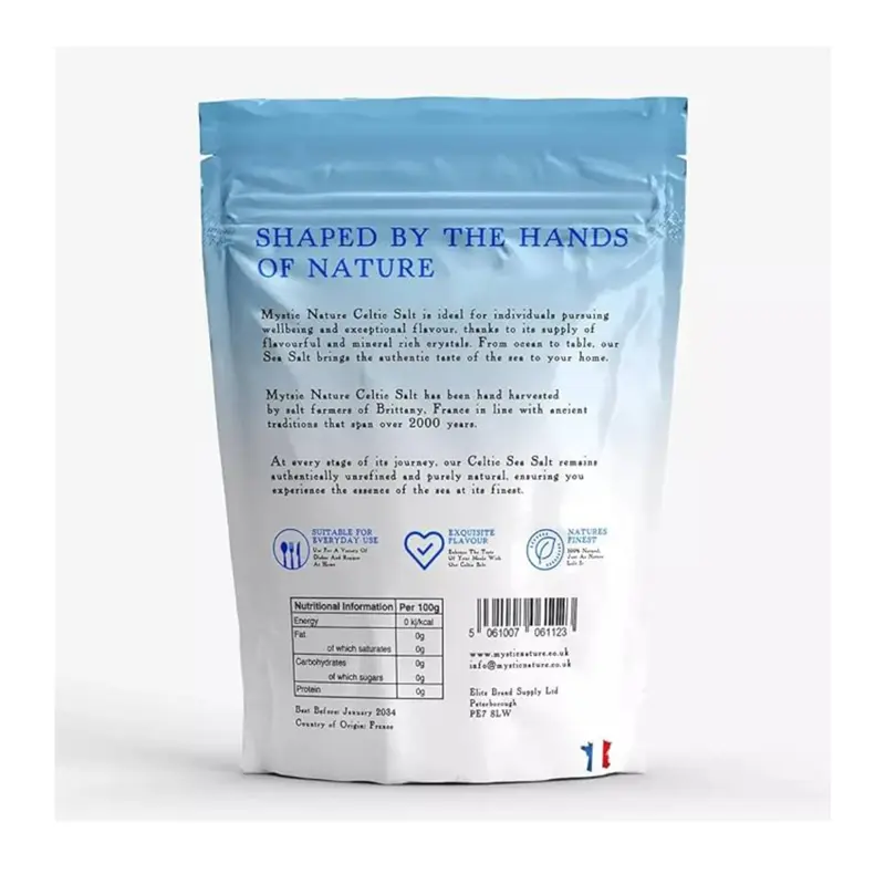 Nature Celtic Sea Salt - 500g | Fine Ground | 100% Natural Unrefined Mineral Rich Celtic Salt Crystals From France | Rich In Magnesium Calcium Potassium 1