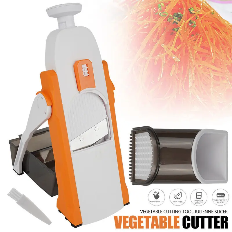 4-in-1 Multifunctional Vegetable Slicer – Kitchen Chopper & Food Processor for Effortless Prep Stainless Plastic 5