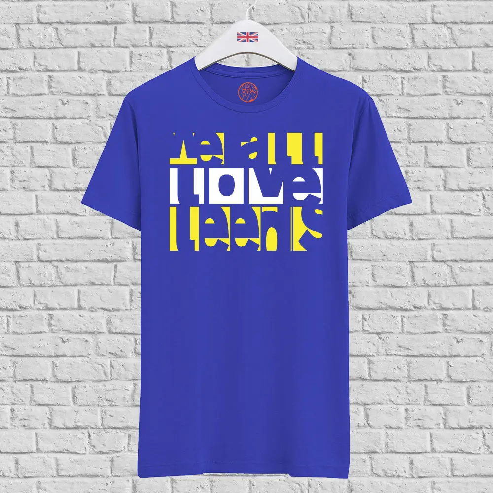 Leeds United We All Love Leeds Blue Organic Cotton T-Shirt