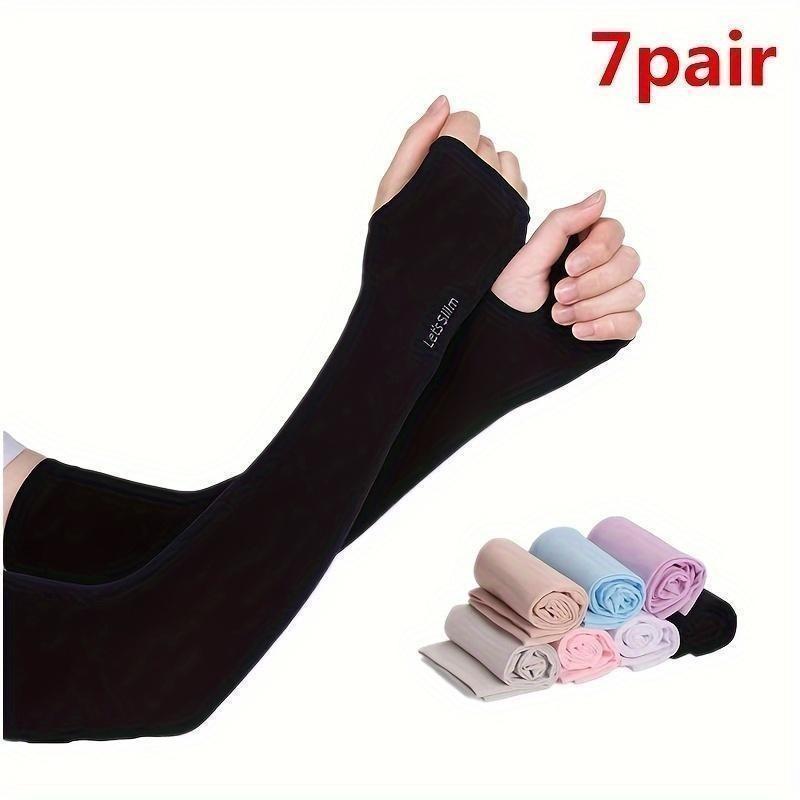 (Giveaway) Men's and women's Ice Silk Sunscreen sleeves - Extreme UV protection, flexible half-finger design, cool breathable, moisture absorption and sweat, suitable for outdoor cycling and summer activities` 2