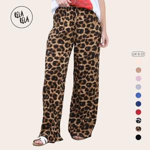 RELA RELA Full Length Drawstring High Waisted Plisse Wide Leg Trousers UK 6-22 Womenswear Casual Chic Bottom Pants