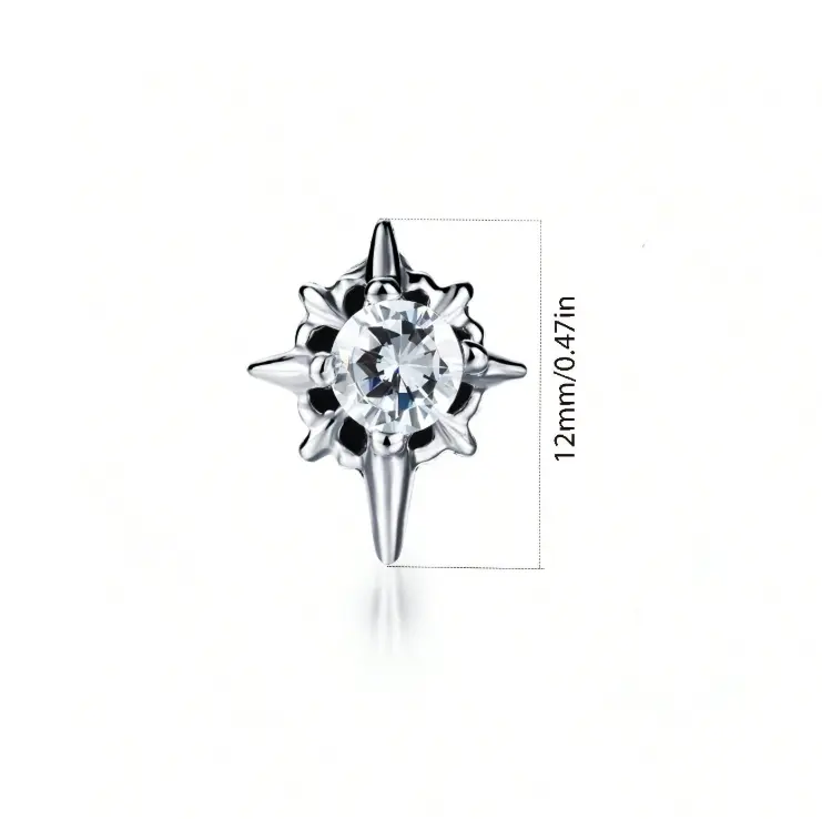 2 Stainless Steel Retro Black And White Agate Square Crystal Cubic Zirconia Screw Inlaid Earrings 1