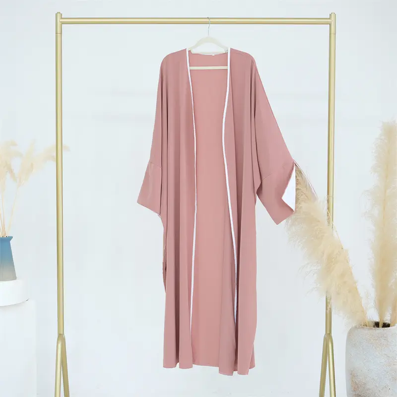 Modest Open Abaya Kimono Kaftan Dubai Islam Muslim Dress Abayas Caftan Marocain Qatar Oman Turkey Clothing For Women Robe Femme 4