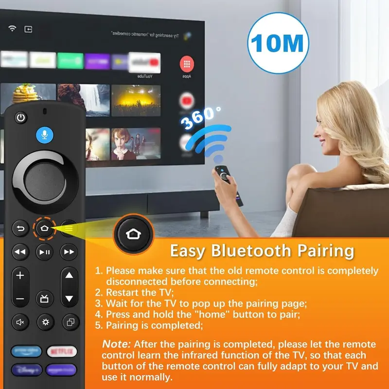 COVEIST Fire Stick Remote Control- Replacement Voice Firestick Remote for AMZ Smart TV Fire Stick (2nd Gen, 3rd Gen) and Fit for Smart TVs Cube (2nd Gen & 2nd Gen),4 Preset Buttons 5
