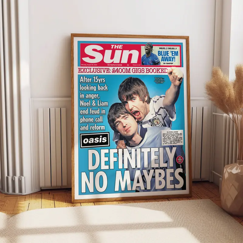 Oasis REUNION 2025 Newspaper Poster 1