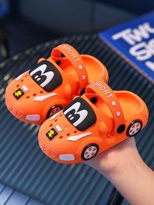 Cartoon Car Design Clog, Cute Breathable Comfortable Soft Sole Sandals, Lightweight Soft Sole Sandals for Boys