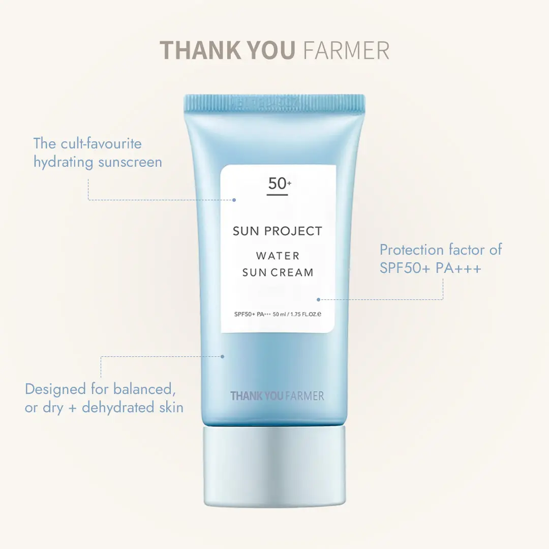 Thank You Farmer 'Sun Project Water Sun Cream' SPF 50+ PA+++ (50ml or 120ml) - Daily Facial Skincare Sunscreen