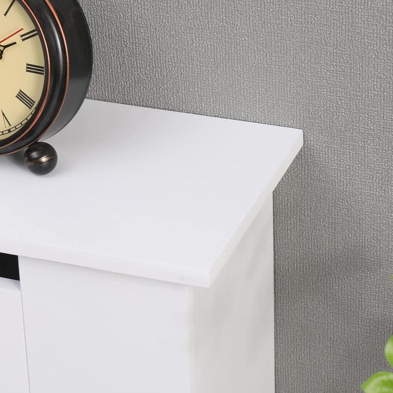 AVC Designs Kensington Radiator Cover Modern MDF Wood White Grey Vertical Slat Living Room Bedroom Hallway Cabinet (Small White) 4