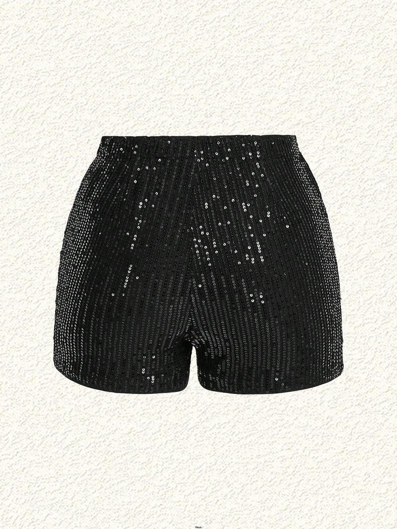 Product Introduction of Occasions Concert And For Suitable Waisted High Sparkly Summer Women EZwear tiktok Plus Size s Sequin Fabric Black Tight Shorts Party Music Festival 41