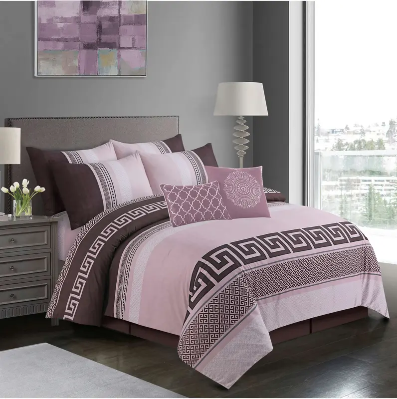 4 Piece Luxury Bedding Set – Includes Duvet Cover, Fitted Sheet, 2 Pillowcases – Super Soft, Breathable Fabric – Elegant Floral, Greek, and Jacquard Designs – Perfect for Double, King Beds – Easy Care, Machine Washable, Hotel Quality 6
