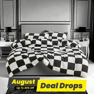 Checkerboard Pattern Bedding Set, 3 Counts/set Including 1 Duvet Cover & 2 Pillowcase without Filler, Soft Comfortable Bedding Set for Home Bedroom