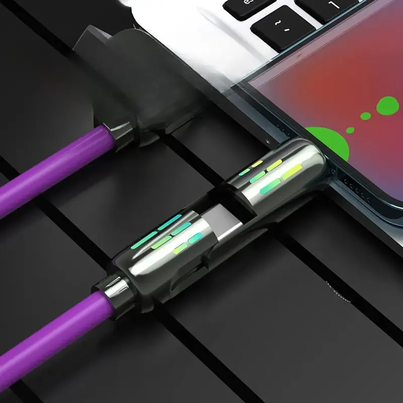 240W4 in 1 Functional Super Fast Charge UsB Type CLiquid Silicone Aluminum Alloy Data Cable For iPhone14 15 16pro max Huawei Samsung Xiaomi 4