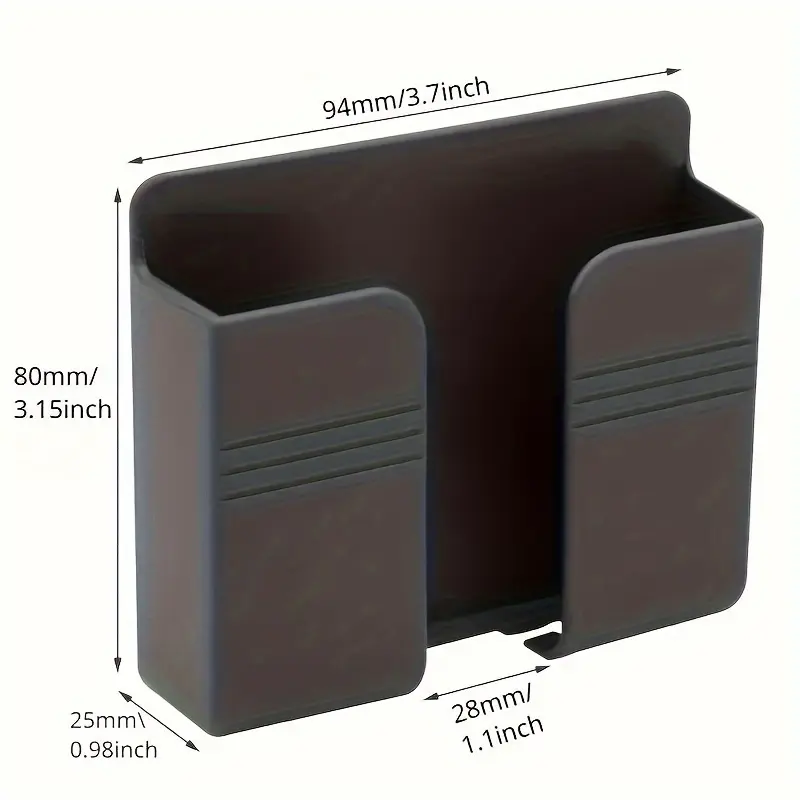1pc Wall Mounted Phone Storage Rack, Punch Free Hanging Remote Control Storage Box, Bedside Hanging Shelf, Household Storage And Organization For Kitchen, Bedroom, Bathroom, Office, Desk Smartphone Cellphone 5