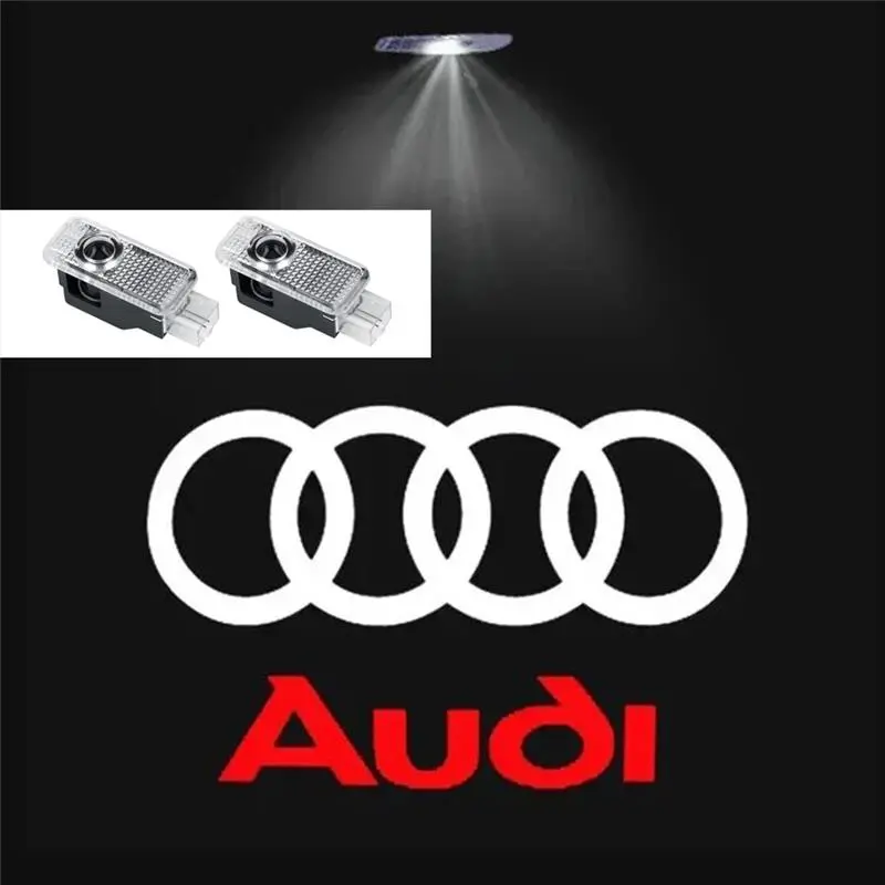 2pcs Car Door Welcome Lights for Audi A1 A3 8P 8V A4 A5 A6 A7 A8 Q3 Q5 Q7 Q8 Sline TT Logo Projector Ghost Shadow Lamp 2