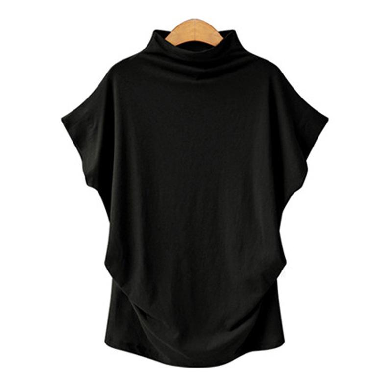 Product Introduction of 5XL Women Summer T-Shirt Short Batwing Sleeve Loose Solid Gray Turtleneck Tee Shirt 2025 New T-Shirts Femme Tees Tops 15