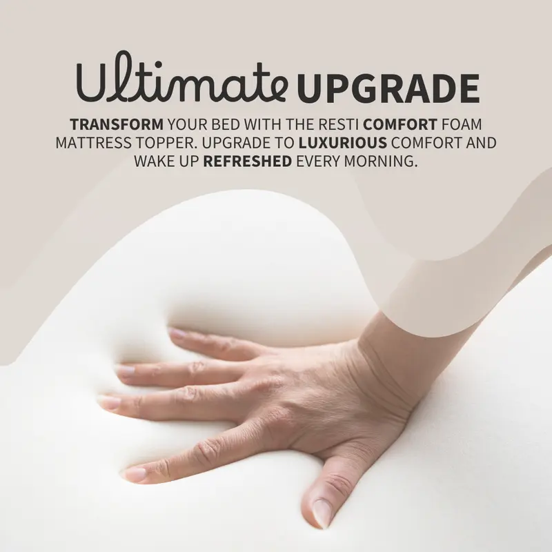 Resti Comfort Foam Mattress Topper - Ultimate Comfort and Pressure Relief 2