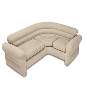 Product Introduction of Inflatable Waterproof Flocked Top Surface Corner Living Room Air Mattress, Sectional Sofa Couch for Any Rec Room, Game Room, or Dorm Room 257 X 203 X 76 CM - Beige 5