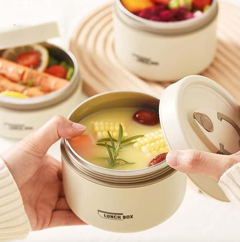 Portable Insulated Lunch Box Set – 3 Stackable Thermal Food Containers for Adults & Kids | Leakproof & Travel-Friendly 3