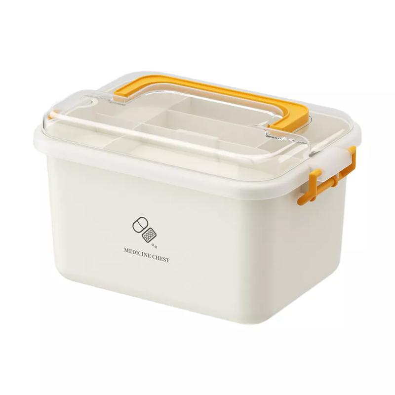 Portable Large-Capacity Medicine Storage Box – First Aid Organizer for Tablets, Pills, Bandages & Medical Supplies | Secure Locking Lid, Travel-Friendly Design for Home, Office or Car Use 1