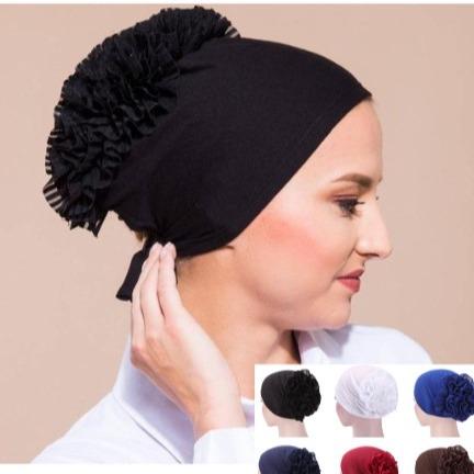 Women's Best Turkish Underscarf Pandana Hijab Cap - 100% Cotton Volume Headband Islamic Bonnet Girls Cotton Black, White, Pink 5