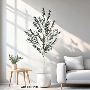 Artificial Olive Plant Tree Branch with Artificial Moss, 1 Count Fake Plant without Pot, Realistic Touch Indoor Faux Plant for Home Office Garden Room Decoration