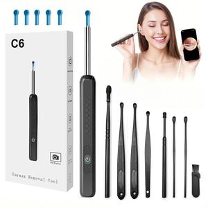 Earwax Removal Tool, 1 Set High-resolution Camera with 360° Angle Of View and 6 Led Lights, Allow To Clearly See Every Corner Of Ear Canal, Ear Waxing Cleaning, Earwax Removal Kit, Ear Irrigation Kit, Earwax Remover