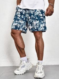 Men's Floral Print Beach Shorts, Loose Casual Quick Drying Shorts for Summer, Men's Bottoms for Beach Vacation