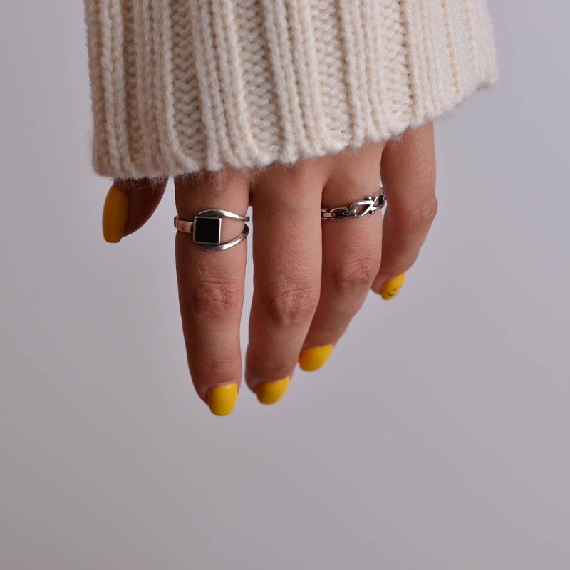Black Onyx Silver Ring 1
