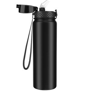 32oz/1000ml Sports Vacuum Flasks, 1 Count Portable Insulated Stainless Steel Water Bottle with Straw Lid, Reusable Leakproof Water Bottle for Outdoor Sports, Drinkware Tumbler
