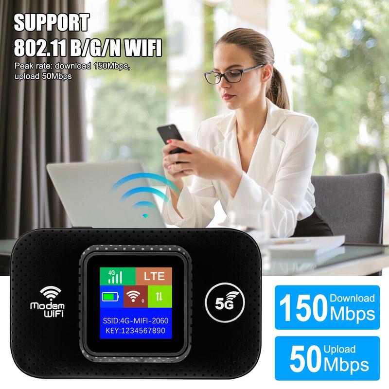Unlocked 4G LTE LCD Portable Mobile Broadband Wireless WiFi Router MiFi Hotspot 1