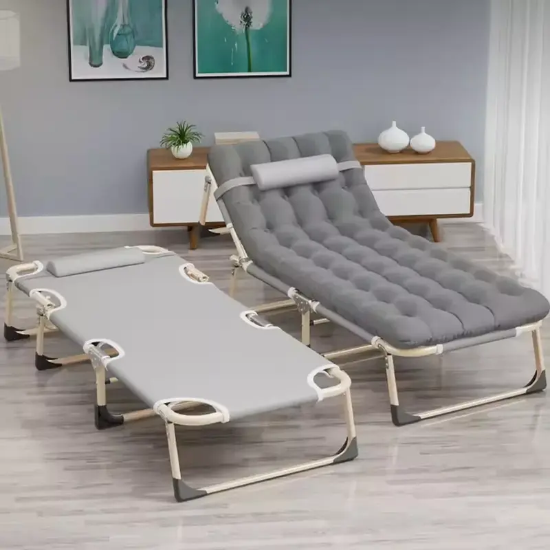 Sun Lounger Folding Recliner Chair Reclining Outdoor Bed ( with Cushion ) 2