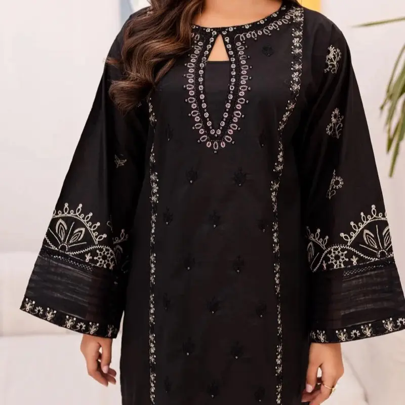 SilayiPret Lawn Embroidered 2PC Summer Dress Black - 1004 4