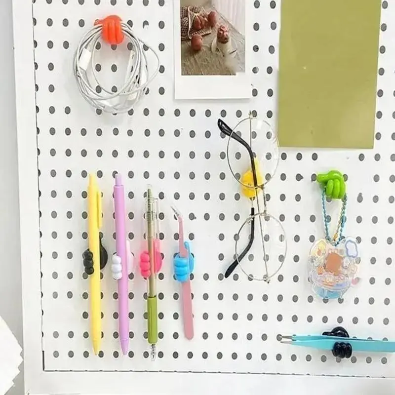 Thumb Wall Hook, 5 Counts Cute Decorative Self Adhesive Cable Hook, Cable Clip Hook, Cable Organiser, Desk Accessories, Bedroom Accessories, Room Decor, Home Decor, Gift for Girlfriend, Gift for Boyfriend, Mens Gifts 5