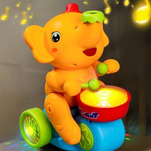 Elephant Design Electric Toy Musical Walking Elephant Drummer Toy with 2 Small Balls, Sensory Toy, Play, Musical Light Up