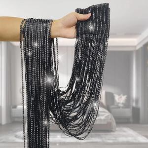 1 Piece String Tinsel Door Curtain, Glitter Fringe Door Wall Window Room Divider, Door Decor for Living Room, Bedroom, Party Event, Valentine's Day Gift