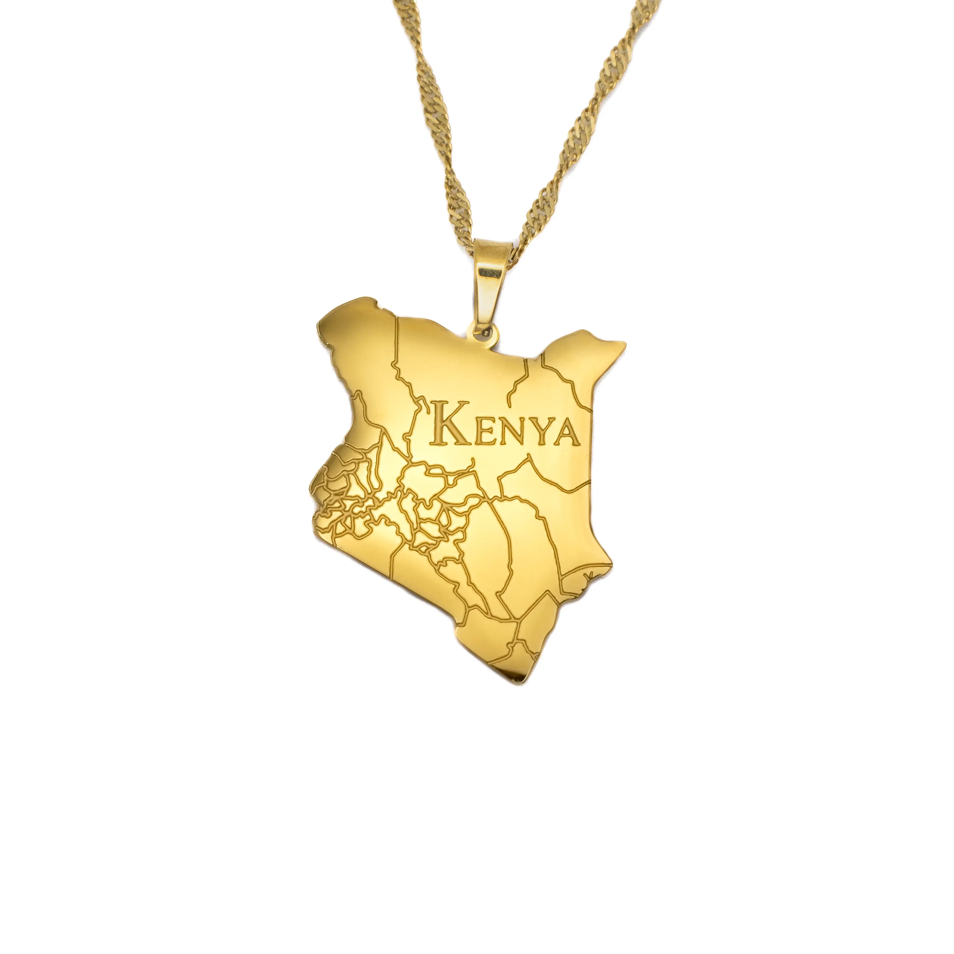 Kenya Map Necklace