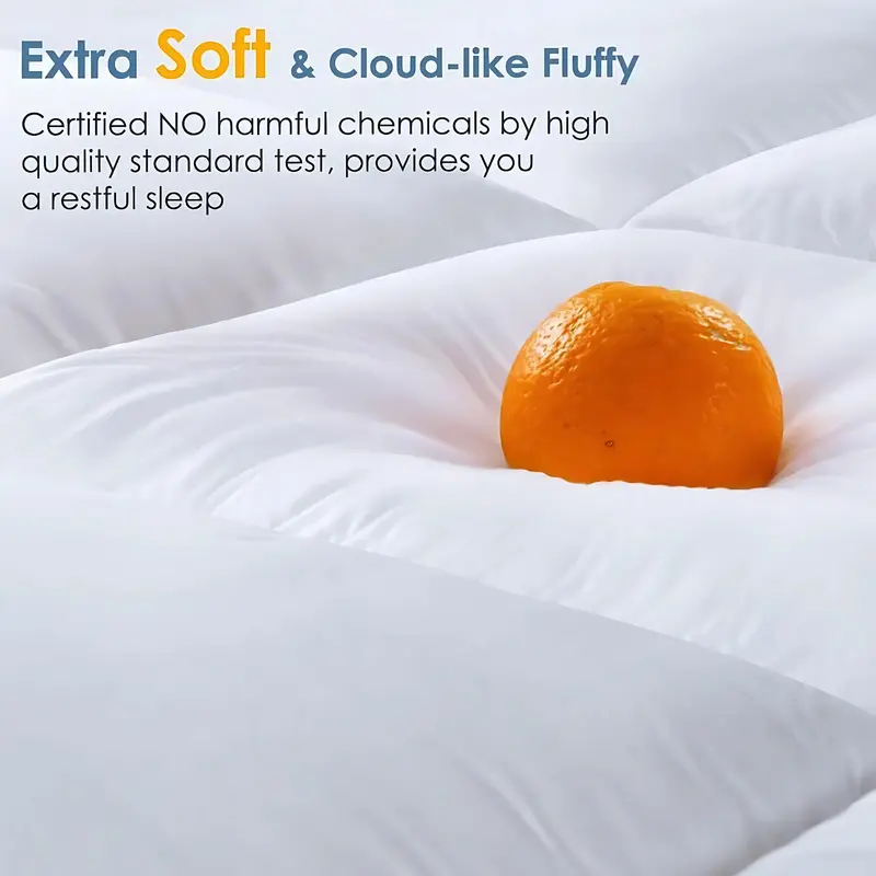 [ SAVE 20%] 4As Cloudy Mattress Topper Quilted 11cm Elasticated Microfiber Bed Pad- Extra Thick Mattress Toppers UK Thick Cloudy Foldable Bounce Back Breathable Hotel Quality Machine Wash Best Alternate of Memory Foam Mattress Topper 6