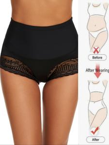 Women's Skin-friendly High Waist Lace Shapewear Boyshort Panties. Shapewear Bottoms for Daily Wear, Women's Shapewear Clothes for All Seasons