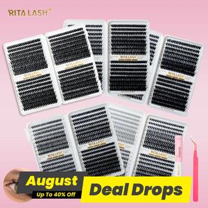 Mixed Size Volume Individual Lash False Eyelashes, 640pcs/set Natural Look Eyelash Extensions, Self Grafting Eyelash Clusters, False Eyelash Clusters, DIY Cluster Lash, Volumized False Eyelash, Cosmetic, Daily Eyelash Extension Kit, Hybrid Lash Set