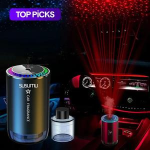 Car Air Freshener, Car Aroma Diffuser with LED Light, Intelligent Aroma Diffuser, Car Air Freshener Machine, Car Electrical Appliances, Car Scents, Car Perfume, Car Fragrance, Interior