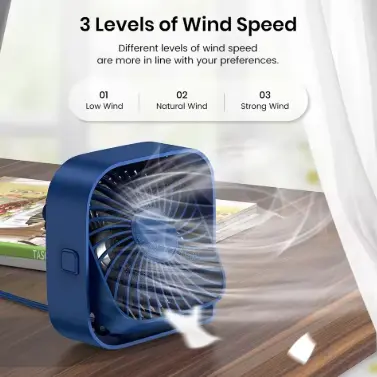 Mini Portable Fan,USB Desk Fan Table,Quiet 3 Speed Wind Personal Fan 360°Rotatable Head Standing Fans for Room Camping Hom 4