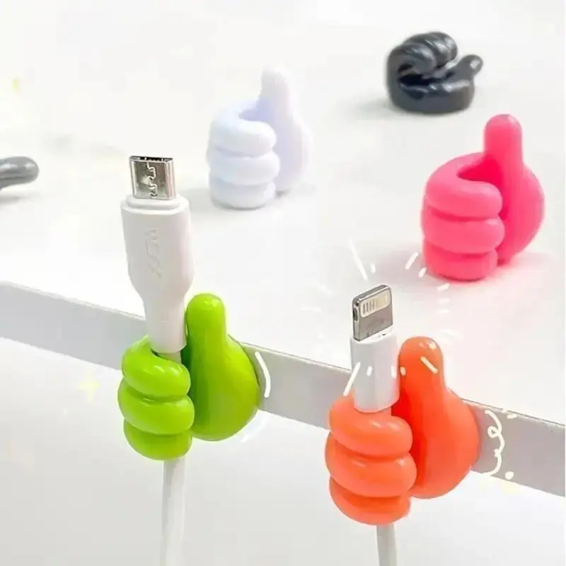 Thumb Wall Hook, 5 Counts Cute Decorative Self Adhesive Cable Hook, Cable Clip Hook, Cable Organiser, Desk Accessories, Bedroom Accessories, Room Decor, Home Decor, Gift for Girlfriend, Gift for Boyfriend, Mens Gifts