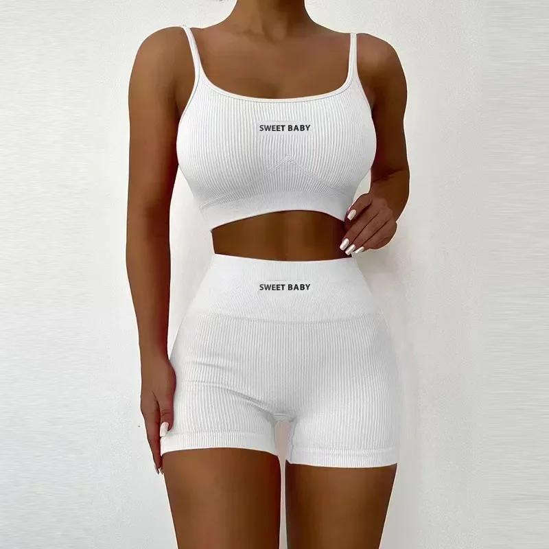 Product Introduction of Womens Intimate Sexy Bra Bustier Shorts Set Camisole Padded Tank Top Female Slim Sports Underwear Pants Suit Summer Lingerie 17